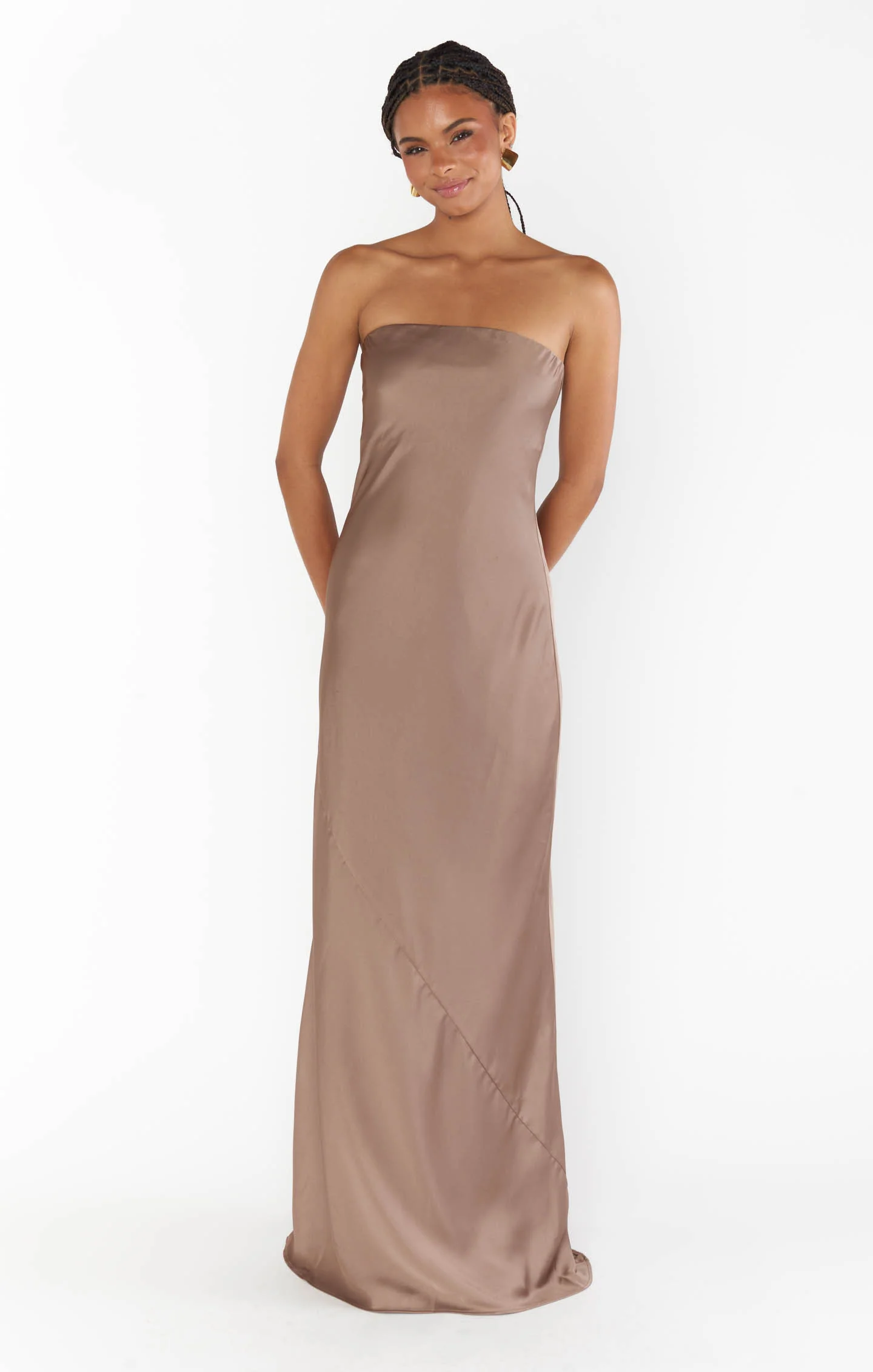 Taylor Tube Maxi Dress ~ Dune Luxe Satin - Image 3