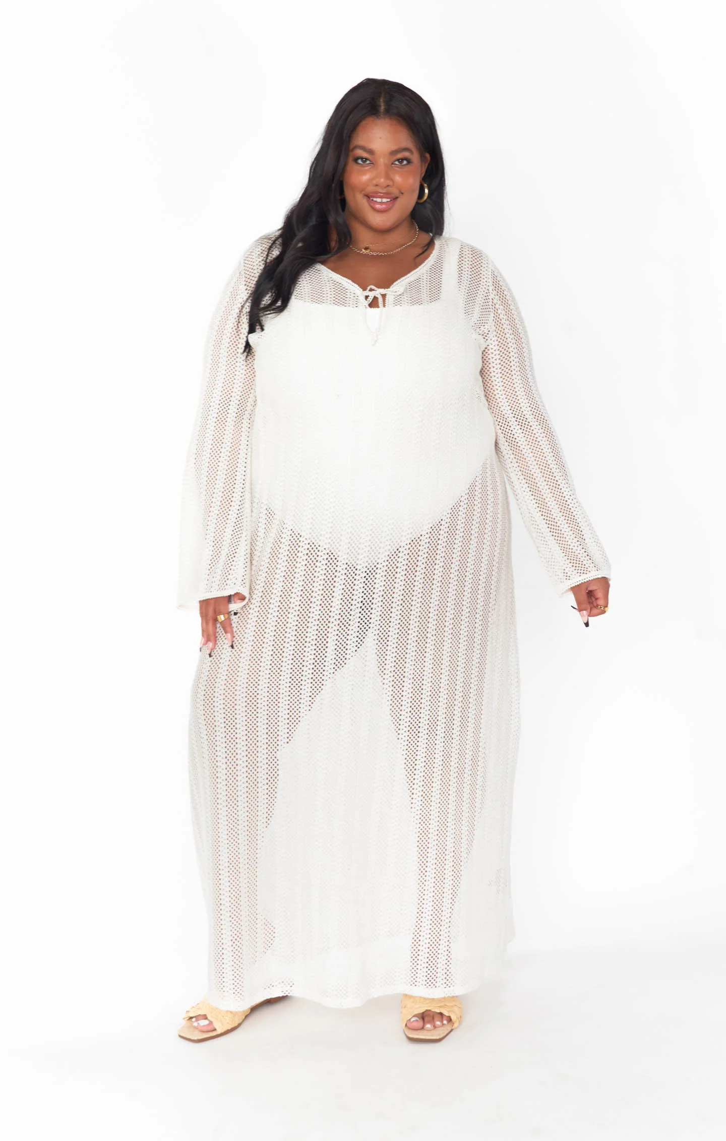 Vacay Coverup ~ White Crochet - Image 6