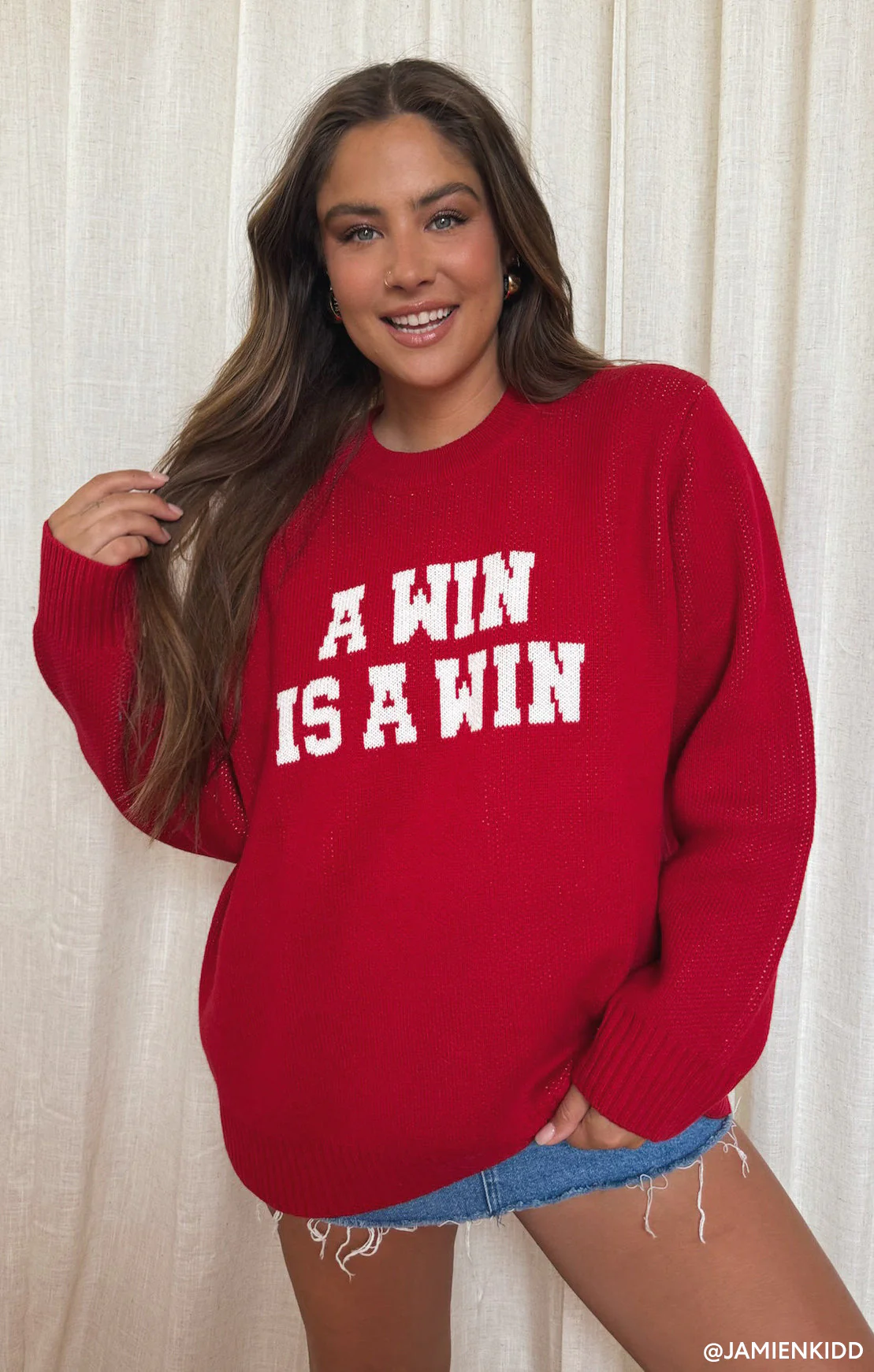 Varsity Sweater ~ Win Graphic Knit - Image 7