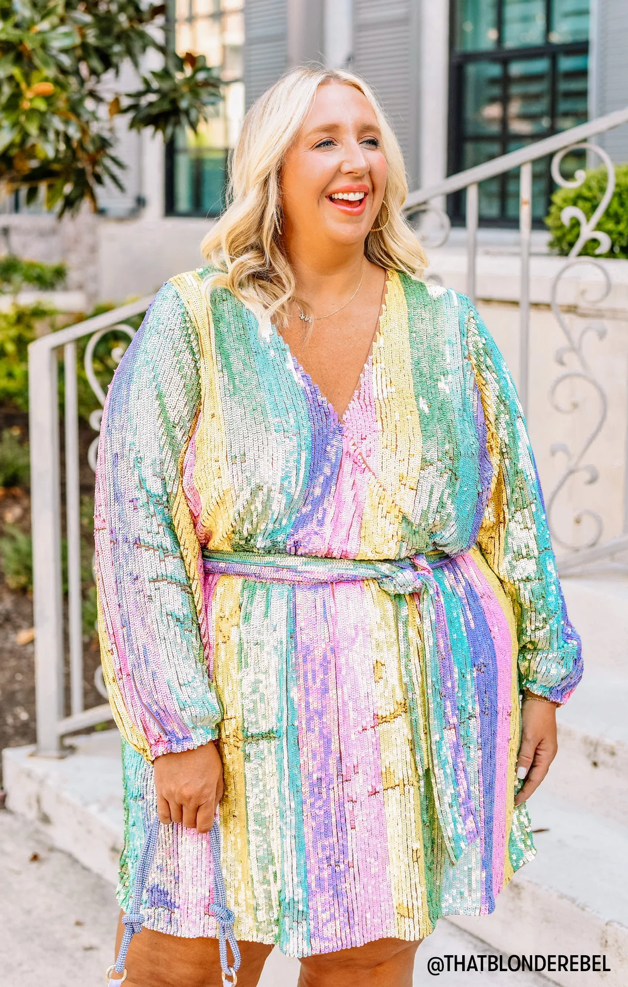 Wear Me Out Dress ~ Rainbow Stripe Sequins - Image 16