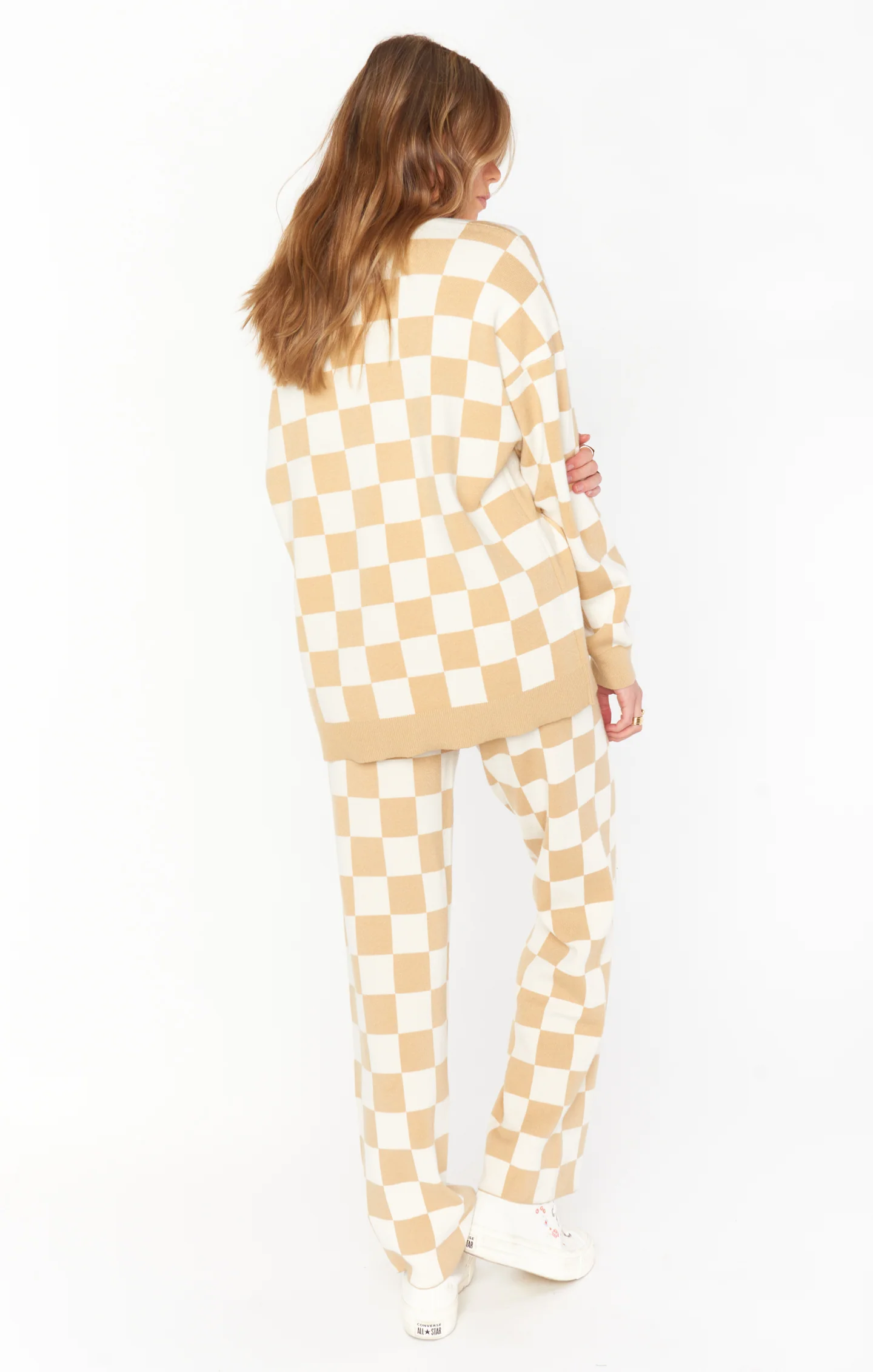 Zermatt Sweater Pant ~ Tan Checker Knit - Image 3